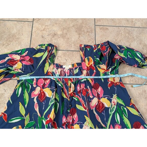 Anthropologie Maeve Women’s XL Tabitha Floral Swing Tunic Button Closure Dress - Picture 8 of 11